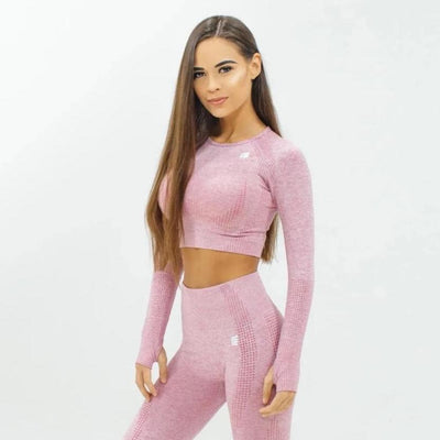 Flex Seamless Crop|Pink - Fitness Elite