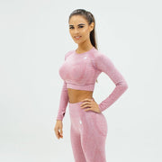 Flex Seamless Crop|Pink - Fitness Elite