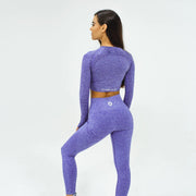 Flex Seamless Crop|Purple - Fitness Elite