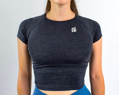 FE-arless Seamless Crop Shirt|Black